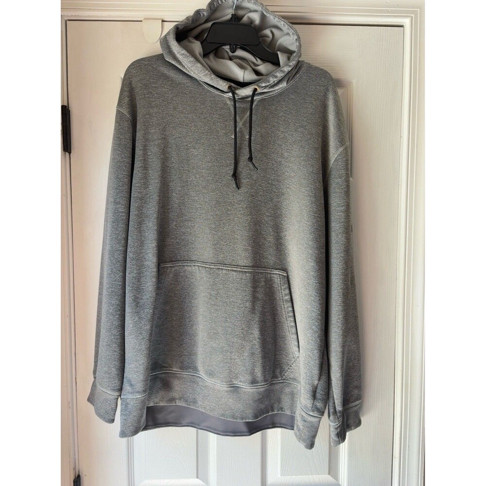 Reebok Thermowarm Hoodie Men's XL Gray Fleece Lined Pullover Athletic Sweatshirt